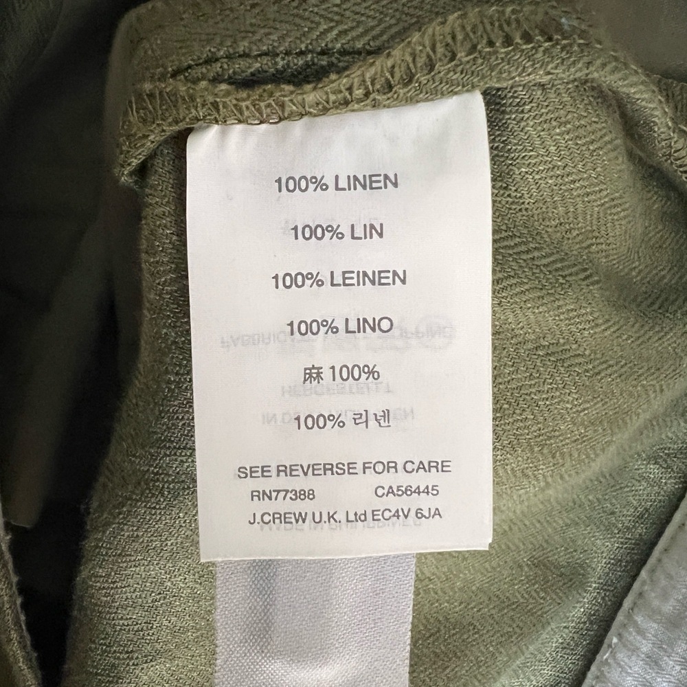 J.Crew Linen Pleated Shorts Olive Green High‎ Rise Tailored Size 2 - Picture 4 of 5